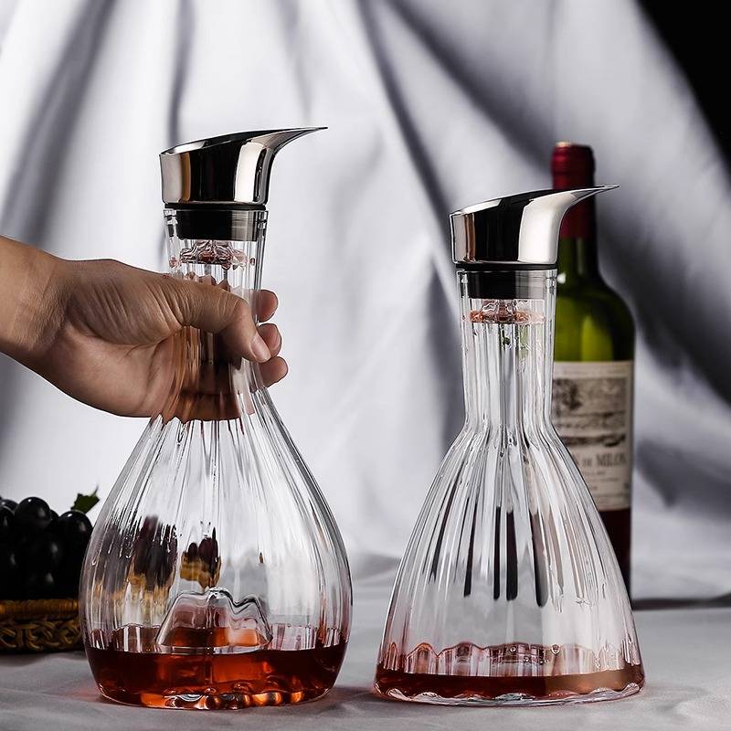 baer条纹瀑布快速红酒醒酒器水晶玻璃分酒器家用商用欧式玻璃酒具