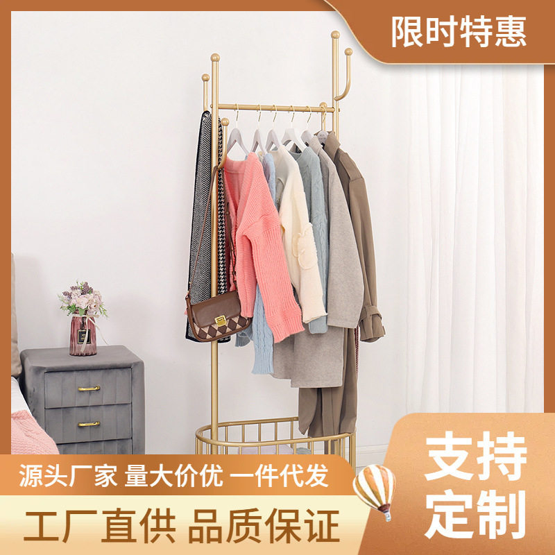 仙人掌落地带轮可移动衣帽架