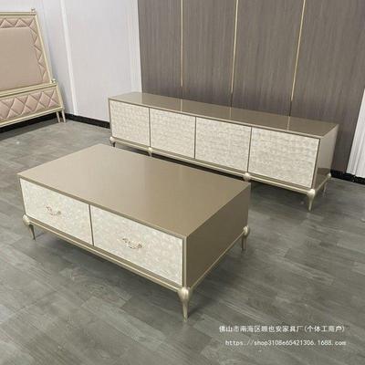 GSCGYA电视柜欧客式式法复古电视柜美式豪华法意式茶几式轻奢厅贝