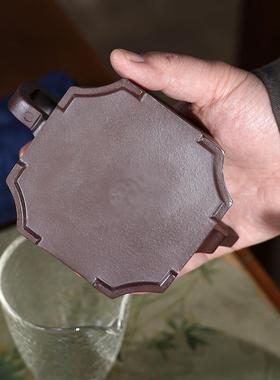 宜兴紫砂壶宗原矿MOG紫泥纯手工四方龙0尊茶壶正茶具泡25ML国潮风