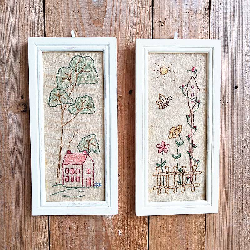 欧式布艺手绣装饰画壁画壁饰挂画客厅房是创意家居美好家园拼套画图片