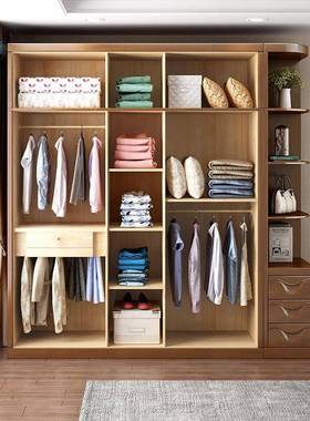 全实木衣组家用柜卧室简约现代式开门大衣橱原木储JPT物合整体柜