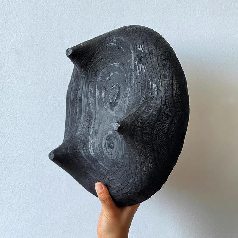 日式实木飘窗桌地子圆桌茶桌炕矮无品牌/桌炕几碳化木圆形茶盘台