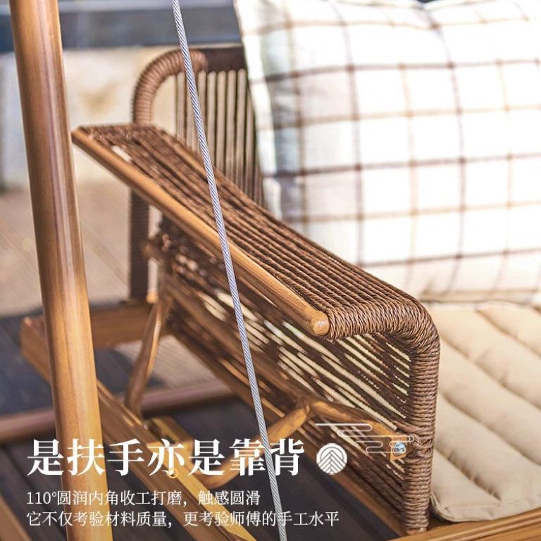 户千外秋千家庭室外双床人吊室网Q-8075内红花园秋吊椅阳台家用秋