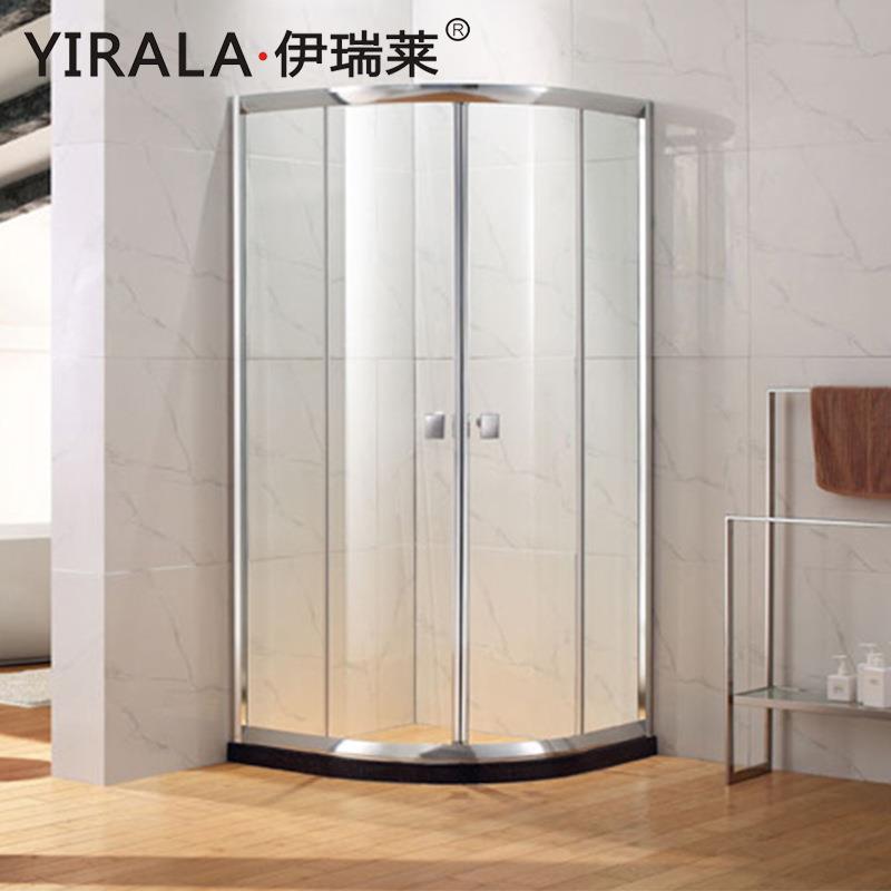 厂淋直销圆弧形不锈钢浴房干湿分家离钢化玻璃断隔039卫生间淋浴