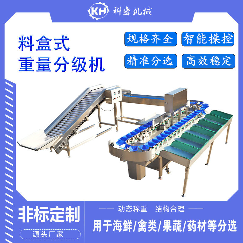 科宏机械料盒式分选机多级自动重量分选机黄花鱼拣选机机源头厂家