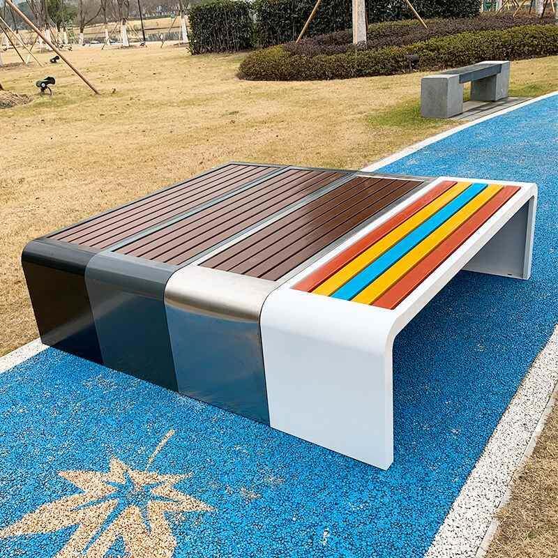 公闲椅户外庭院防NDC塑腐木长椅室外园长条凳休公共排椅现货默认