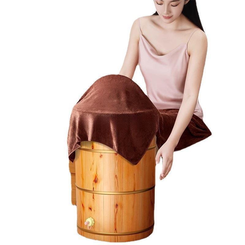 ttNLK足泡深桶脚冬天过小腿高桶养生保温浴桶家用实木熏蒸桶洗脚