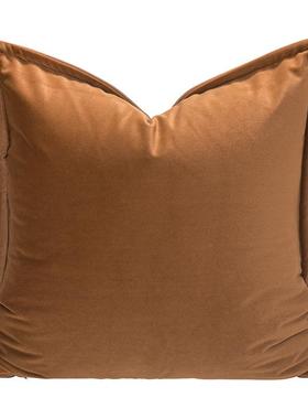 意式轻奢高档沙HDQ垫发抱枕棕咖色意镂店空靠枕酒样板间软装靠靠