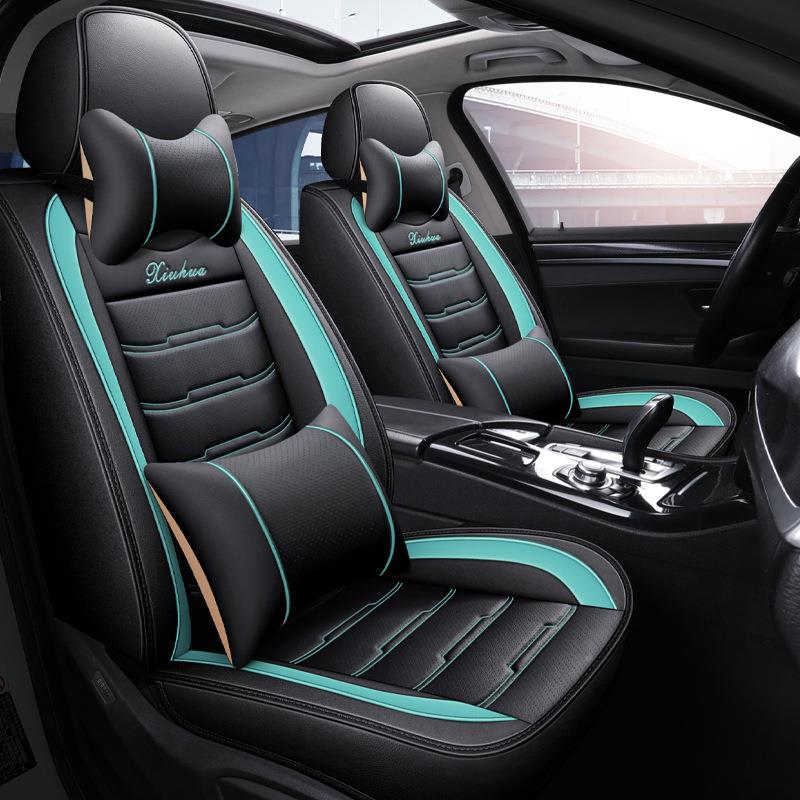 汽车坐垫OAW季通用座小车内冰五件套亚麻垫座套丝全包围四座椅套