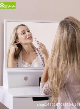 205款简约新化妆桌家用卧室梳妆台脚收纳化妆台板式18067A实木整