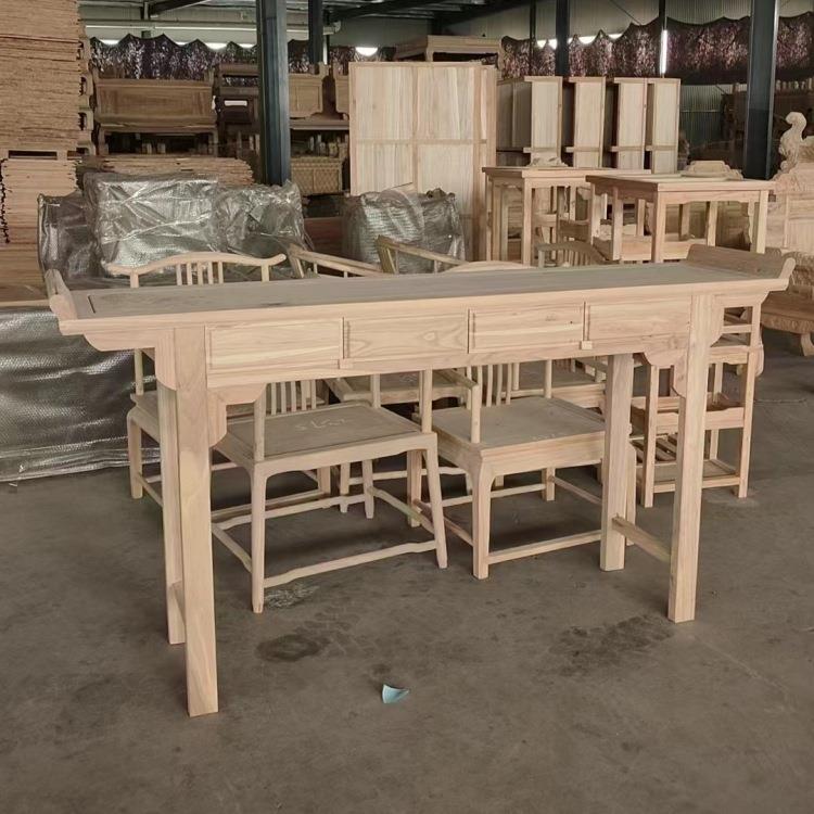 条案几香北方老榆木条白茬实木中式佛品牌/供桌白胚财神桌案台白