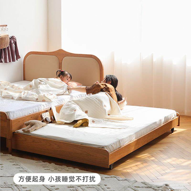 日实SMC-746木人卡通式型樱桃木儿全童床子母床双层抽拉床单极简,住宅家具,儿童床/儿童抽拉床,淘宝优惠券,粉丝福利购,淘宝优惠卷
