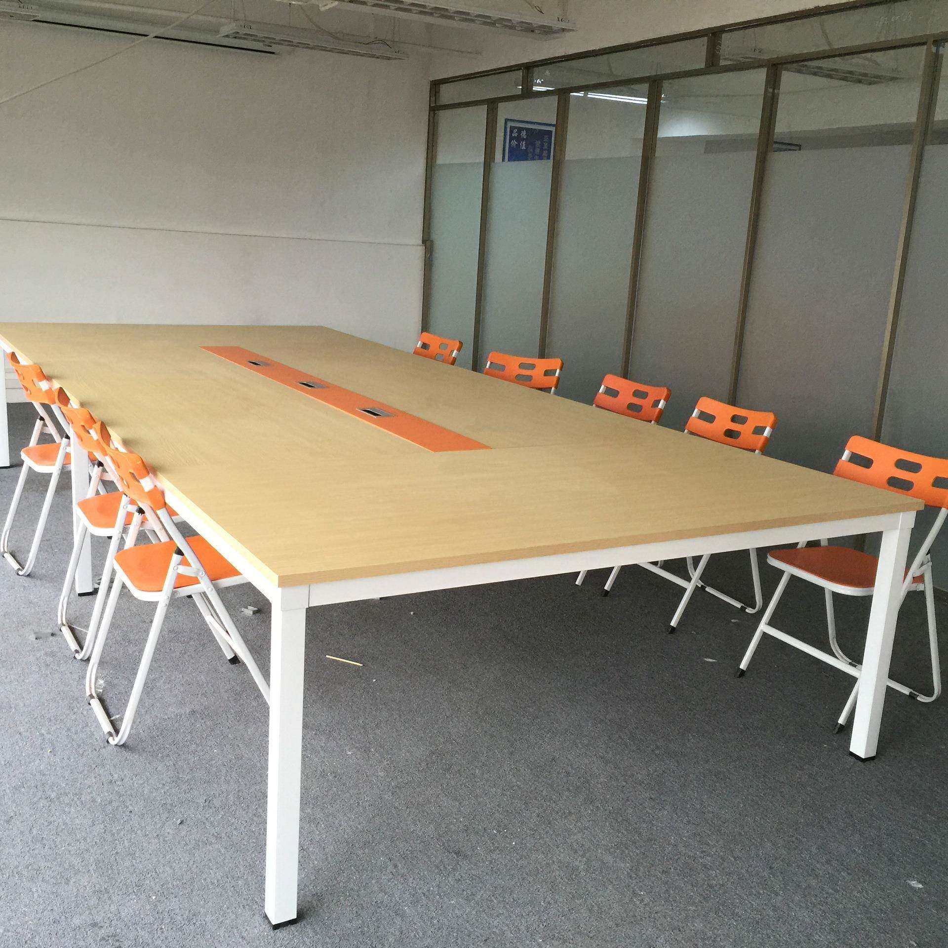 深简约现代会议长条桌洽桌桌工作台圳无品牌/小型会议室接待桌长