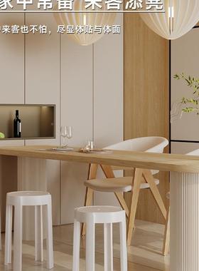 塑凳料凳子FEU家用加厚椅子可叠放圆凳代简约餐桌现板凳风车高胶