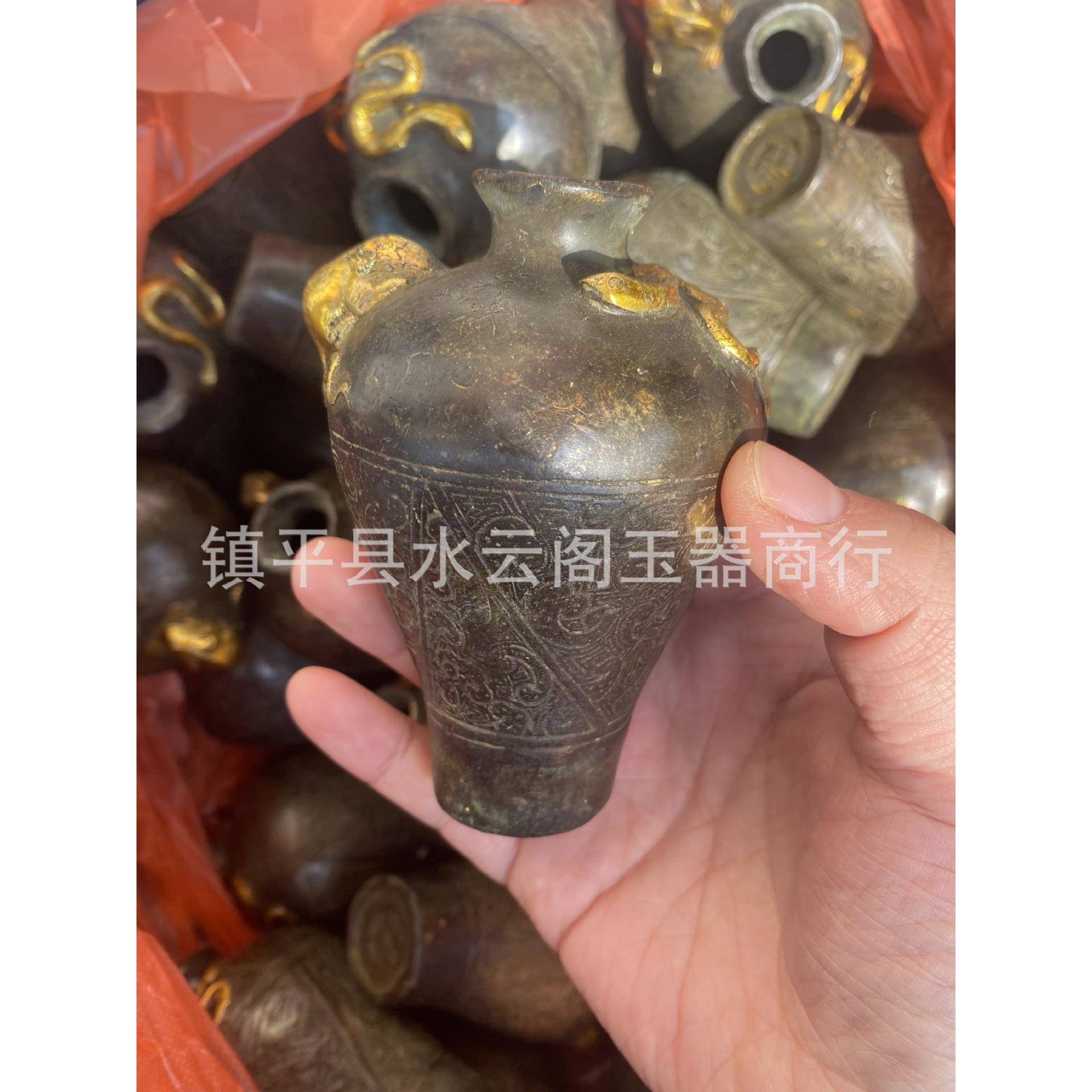 铜仿古铜器杂件复古仿青器大肚蛇鼠瓶望子成龙工摆艺子品花SDR001
