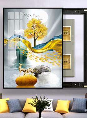 竖版电表箱装饰弱画新款电推拉遮挡闸箱开10060809关电可箱挂画配