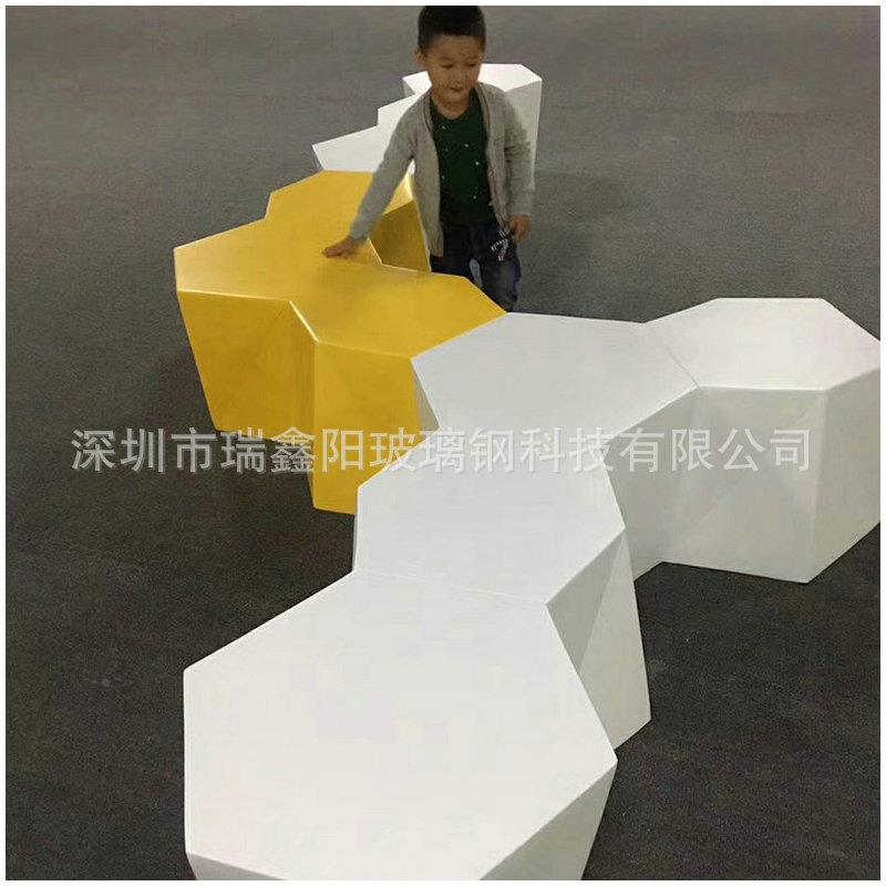 玻璃合钢花盆盆组座椅简约现AAP代公共休息区酒店厅美陈拼接花坐