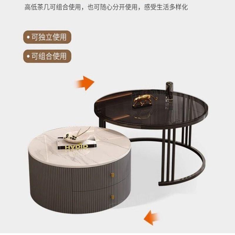 可折叠收纳茶几客厅家用轻奢简约现代小户型北欧边几岩板