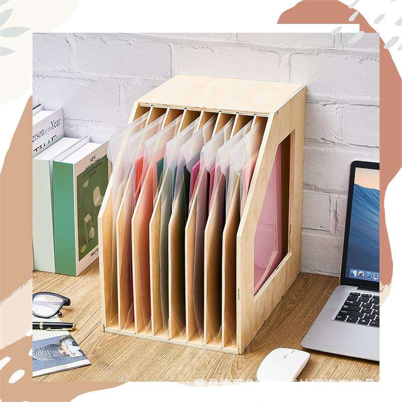 竹制文件管理架多层纸张整理架桌面文档文案收纳架文件夹储存架