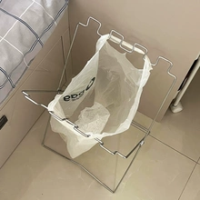 垃圾架不锈钢可折叠简易便携垃圾桶家用厨房专用免弯腰落地收纳架