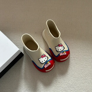 雨鞋春夏新款防水防滑kitty中短筒女士百搭休闲卡通可爱学生雨靴