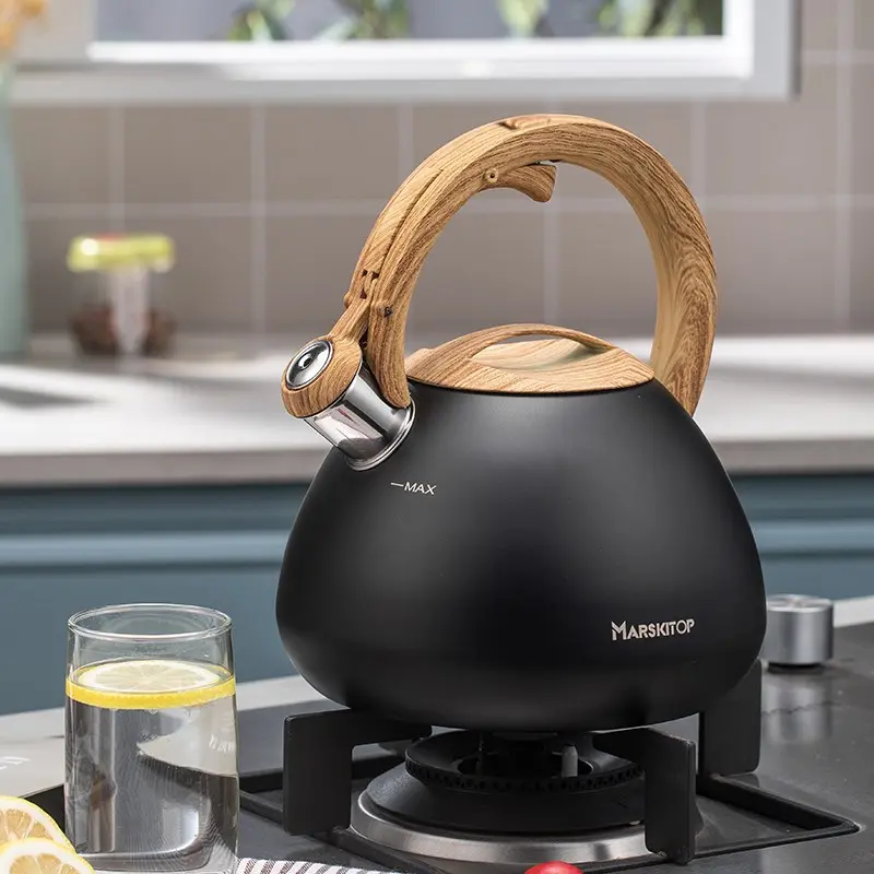 日本进口精工不锈钢烧水壶燃气家用自动鸣笛大容量煤气电磁炉