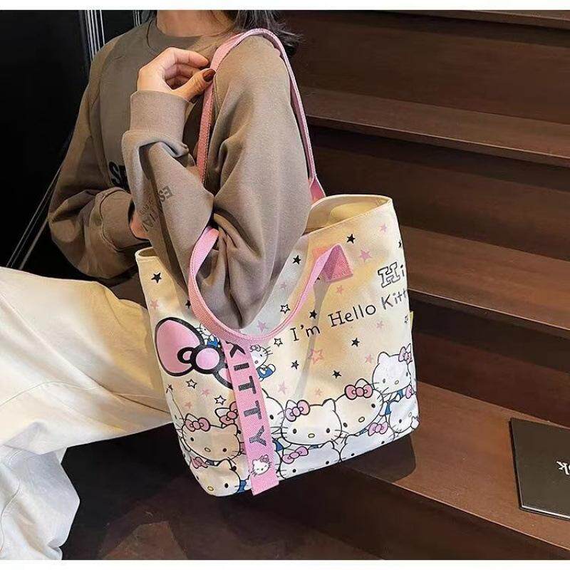hellokitty卡通帆布包时尚包女手提袋可爱通勤百搭单肩托特大容量