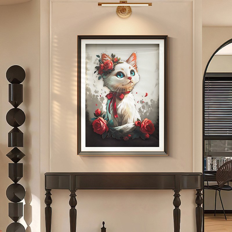 速发立体实物画猫咪餐厅装饰画艺术小众高级感挂画客厅沙发背景墙图片