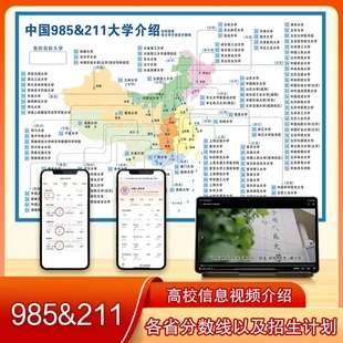 全国985211高校分布图重点高校文化墙贴励志挂图