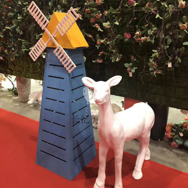 实木复古旋转风车田园置物花架户外婚礼迎宾装饰花器摆件婚庆道具