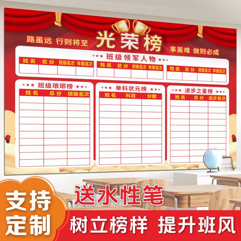 班级光荣榜墙贴纸班级教室文化布置装饰龙虎榜黑板报荣誉榜展示