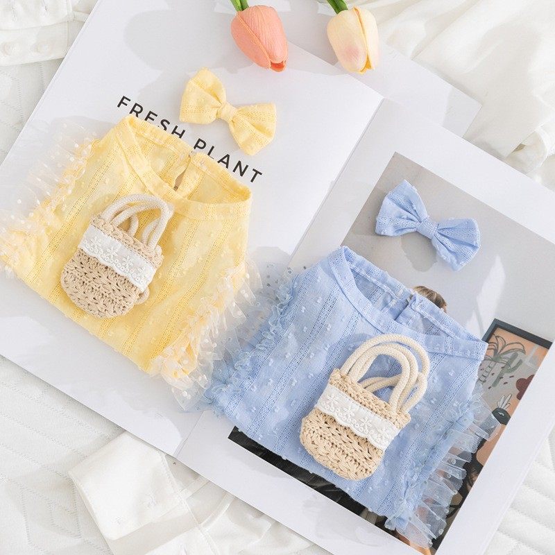 狗狗衣服春夏季公主风斜挎包连衣裙小型犬比熊仙女裙猫咪宠物衣服