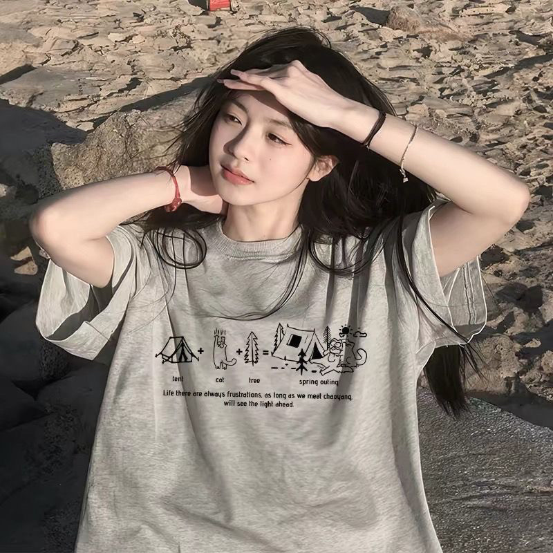 灰色短袖t恤女2026新款夏