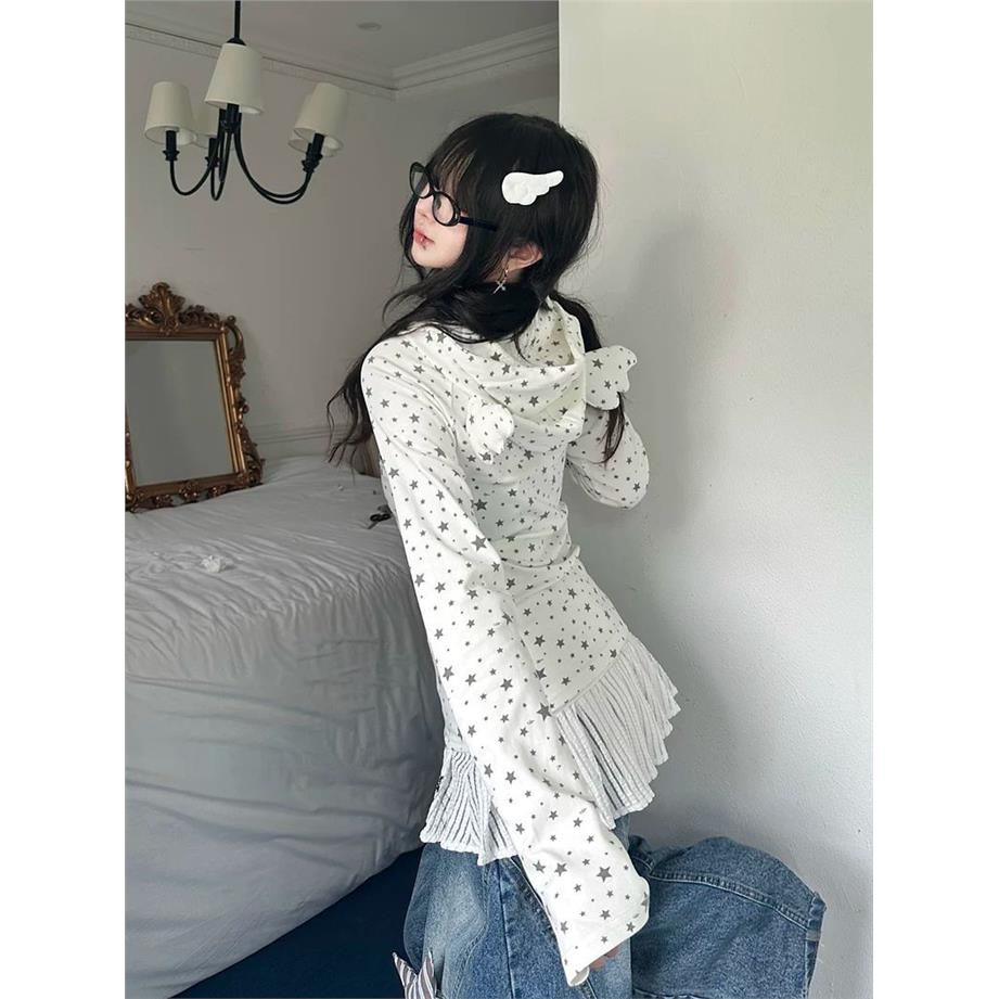 秋美式辣妹星星满印翅膀