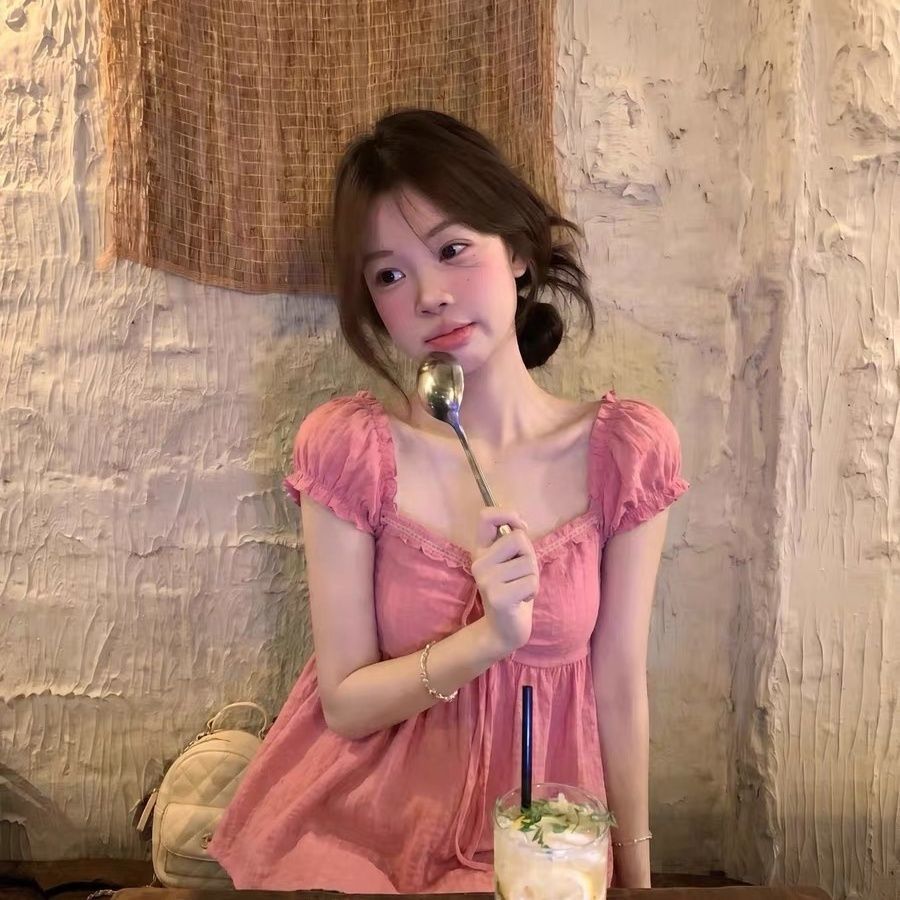 2026新款玫红色蕾丝花边