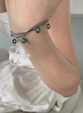 ThreeN绿色圆球手链复古