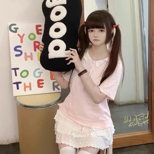 日系软妹y2k拼接花边娃娃