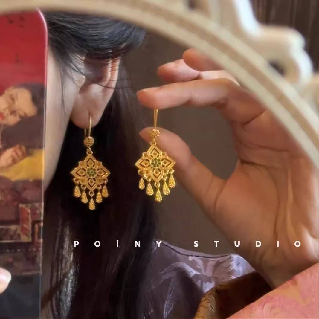 桃思竹 复古金色菱形流苏耳环民族风小众轻奢高级感精致女耳饰,珠宝/钻石/翡翠,耳饰,淘宝优惠券,粉丝福利购,淘宝优惠卷