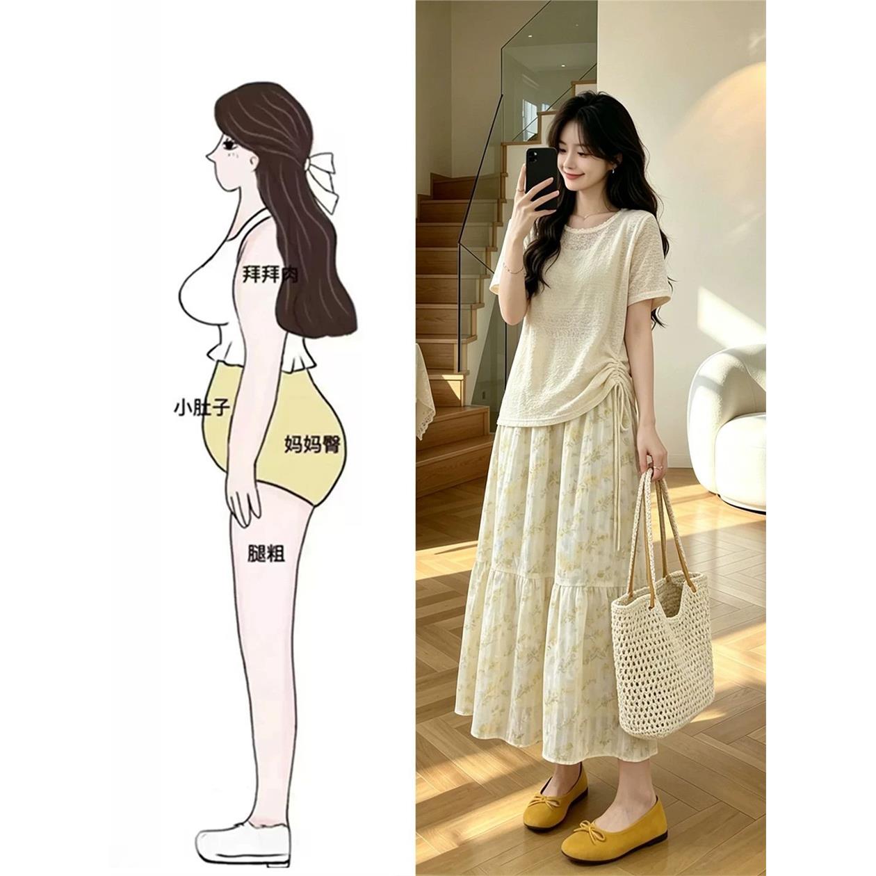 梨形身材穿搭套装女大码