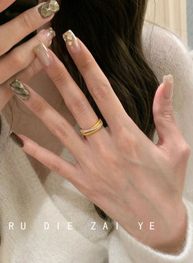 桃思竹中古金色拉丝闪钻