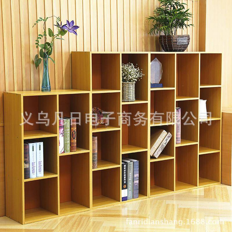 学生简易组柜家用合书架落收YWI纳置物架木质地拼接书收纳柜
