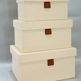 饰品创意衣柜橱窗大号储物箱 现代轻奢衣帽间收纳盒摆件样板房软装