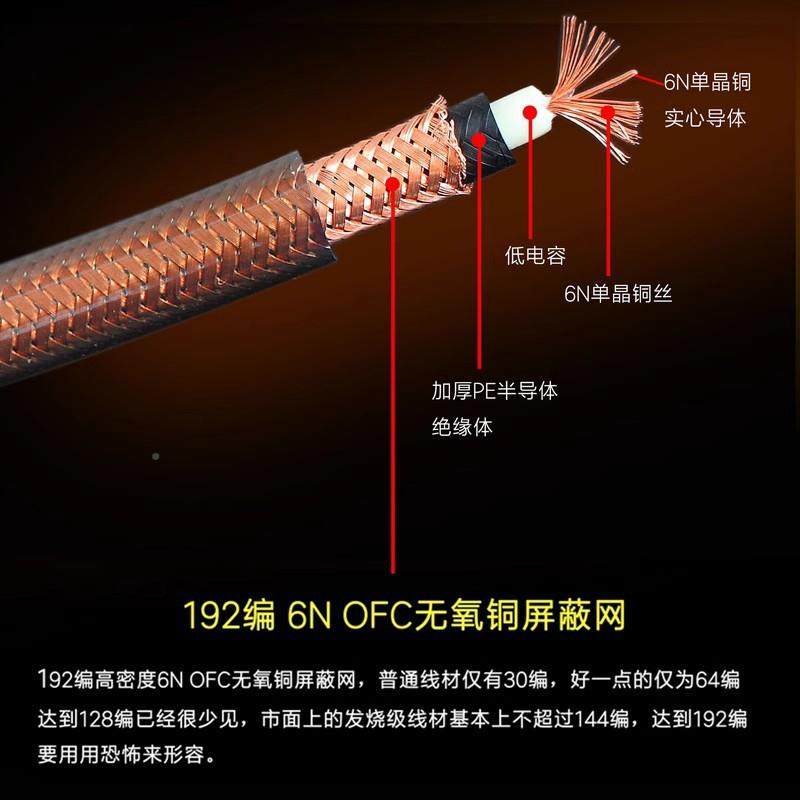 KGR单晶铜6LTQOCC音箱电吉他连线屏线蔽降噪N接线电箱连接音频线