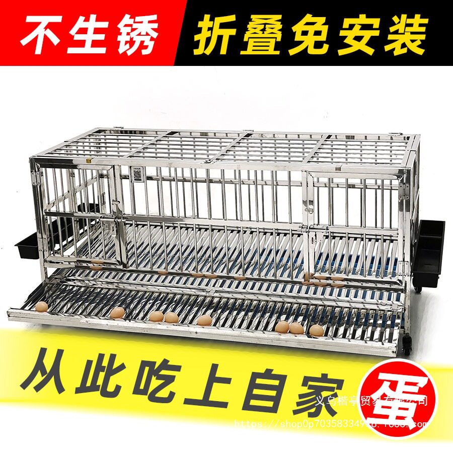折叠式不锈钢蛋鸡笼子自动下蛋家用鸡笼子鸡窝防啄蛋养殖鸭笼鹅笼