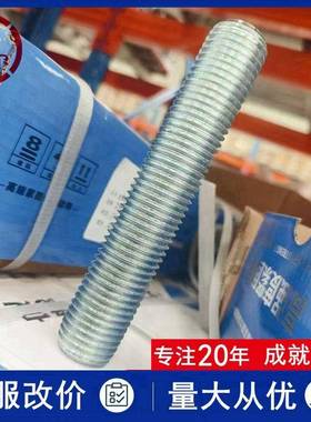 高强度.丝8级白锌全螺蓝纹螺柱M24m18096x220*180镀彩锌8牙条全螺