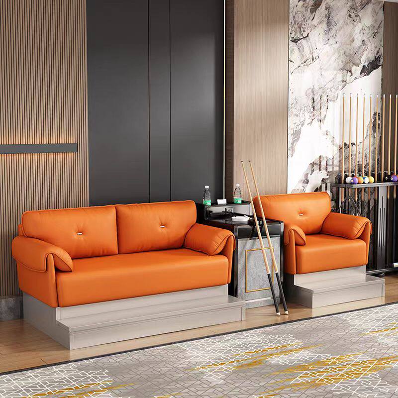 轻奢台球厅观球卡座沙发茶几套装