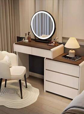 木梳妆台轻奢卧室感梳妆桌子实简约现代柜化柜妆桌斗IWI一体收纳