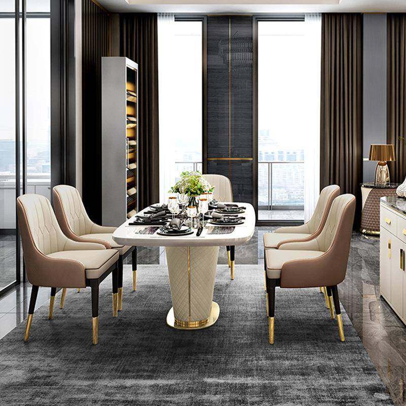 轻合奢大理石餐桌椅组长后CZ-001现代方形家用小户型奢桌华餐厅现,商业/办公家具,餐桌椅系列,淘宝优惠券,粉丝福利购,淘宝优惠卷