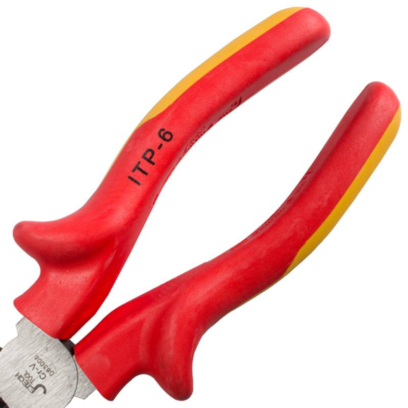 捷科ITP-6高压绝缘钢丝钳电工钳老虎钳子平口钳剪钢丝铬钒钢6英寸